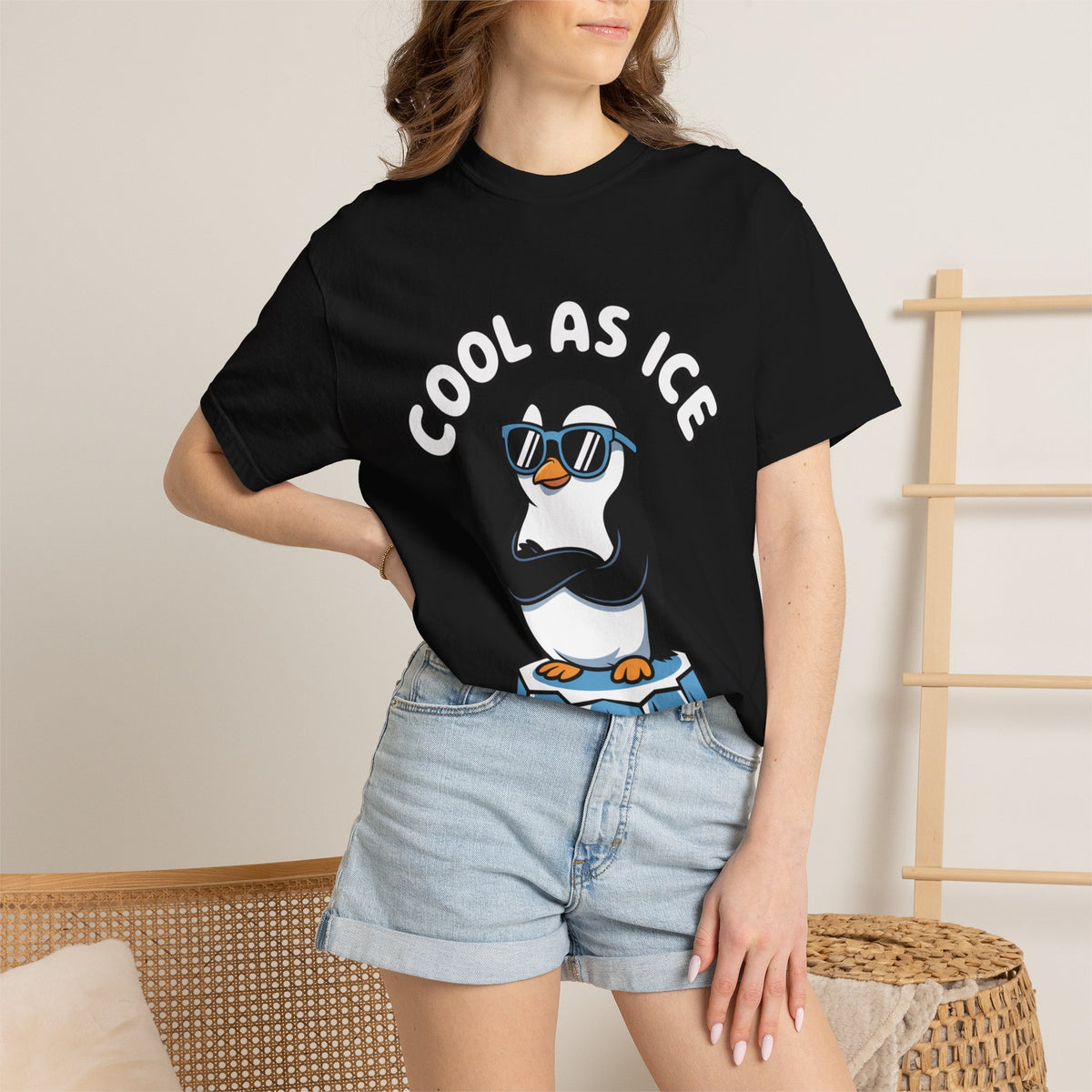 Cool As Ice Penguin Shirt, Funny Sunglasses Penguin T-Shirt, Cute Winter Animal Tee, Ice Block Bird Lover Gift