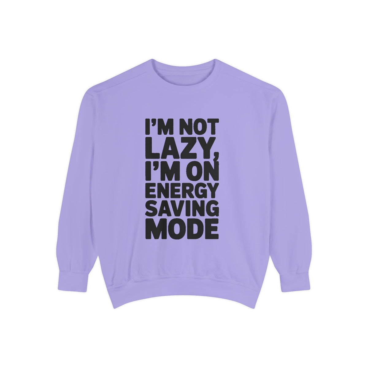 I'm Not Lazy I'm On Energy Saving Mode Sweatshirt, Funny Embroidered Crewneck, Sarcastic Quote Sweatshirt, Lazy Day Gift