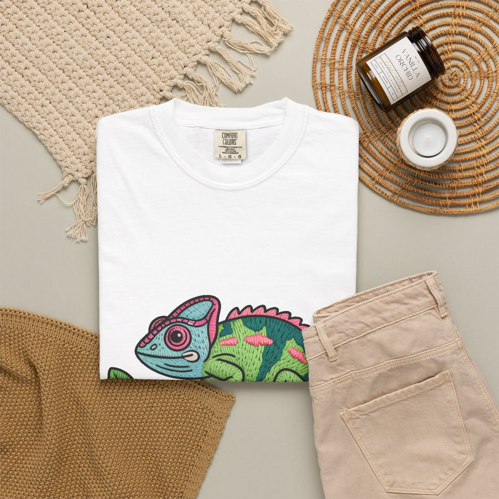 Cute Chameleon Shirt, Chameleon On A Branch T-Shirt, Cartoon Reptile Lover Gift, Funny Chameleon Tee