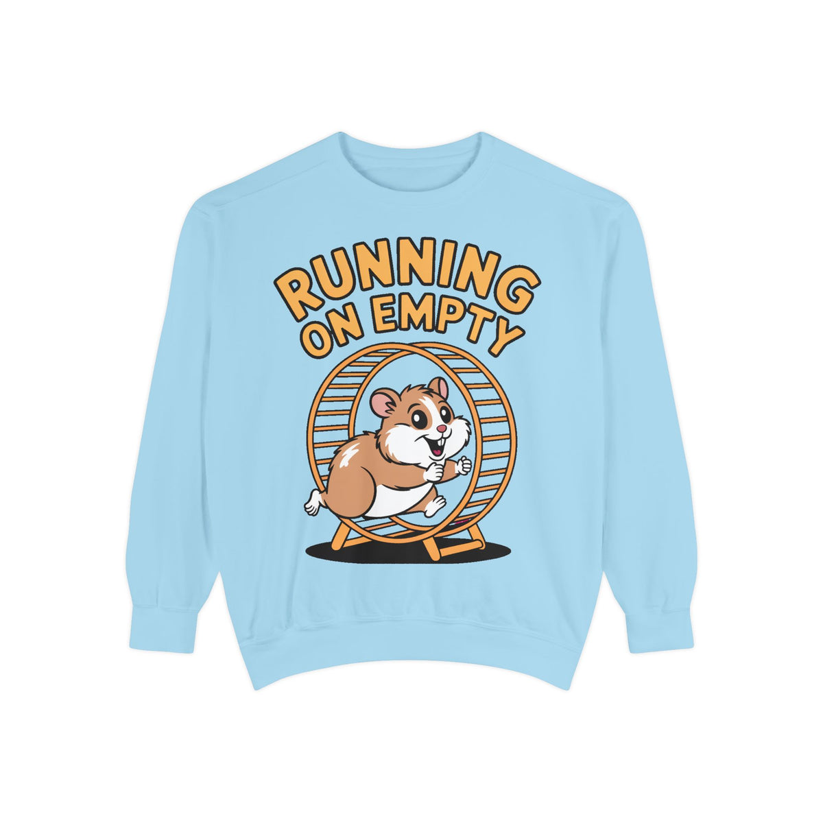 Running On Empty Hamster Sweatshirt, Funny Tired Hamster Crewneck, Cute Exhausted Wheel Shirt, Burnout Gift for Tired Mom Dad