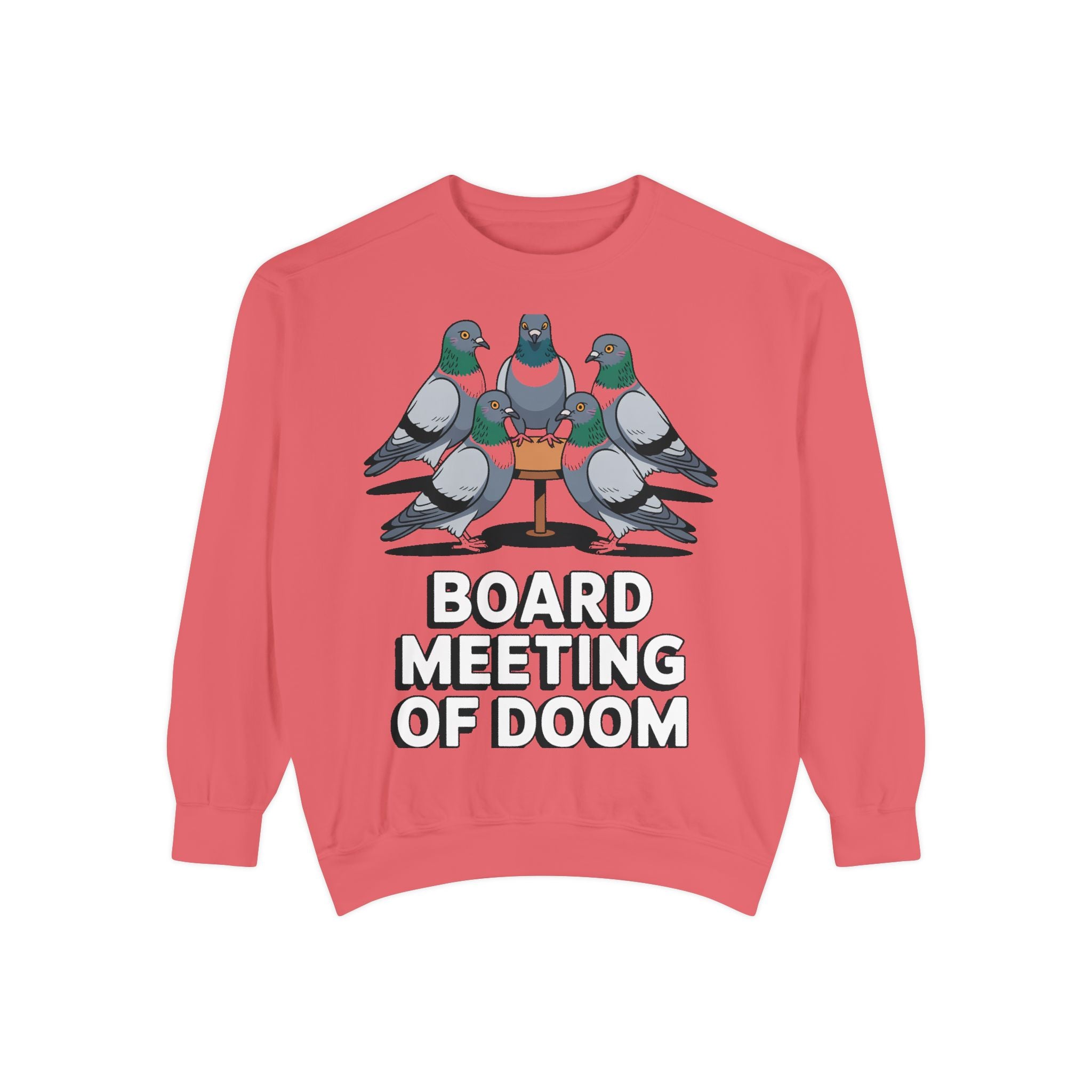 Funny Pigeon Sweatshirt, Board Meeting Of Doom Crewneck, Office Humor Bird Gift, Funny Coworker Sweater