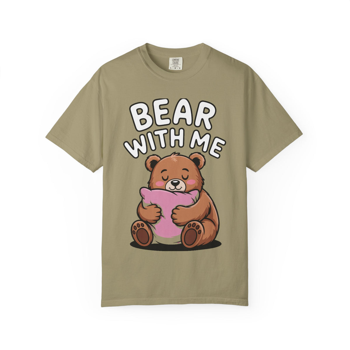 Bear With Me Shirt, Cute Sleepy Bear T-Shirt, Funny Bear Hug Pillow Tee, Cozy Introvert Gift