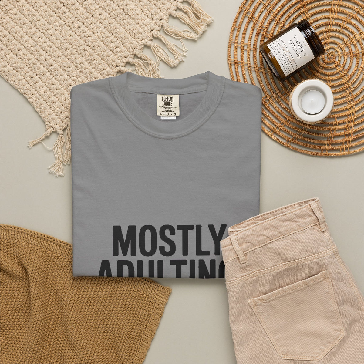 Mostly Adulting Partially Thriving Shirt, Funny Adulting T-Shirt, Sarcastic Quote Tee, Minimalist Typography Gift for Coworker