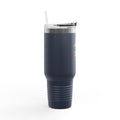 It Fits Therefore I Sit Cat Travel Mug, Funny Cat Box Tumbler, 40oz Insulated Cup with Handle and Straw, Cat Lover Gift