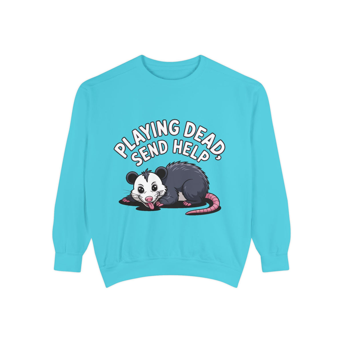 Funny Opossum Sweatshirt, Playing Dead Send Help Crewneck, Cute Possum Lover Gift, Funny Animal Sweatshirt for Introverts