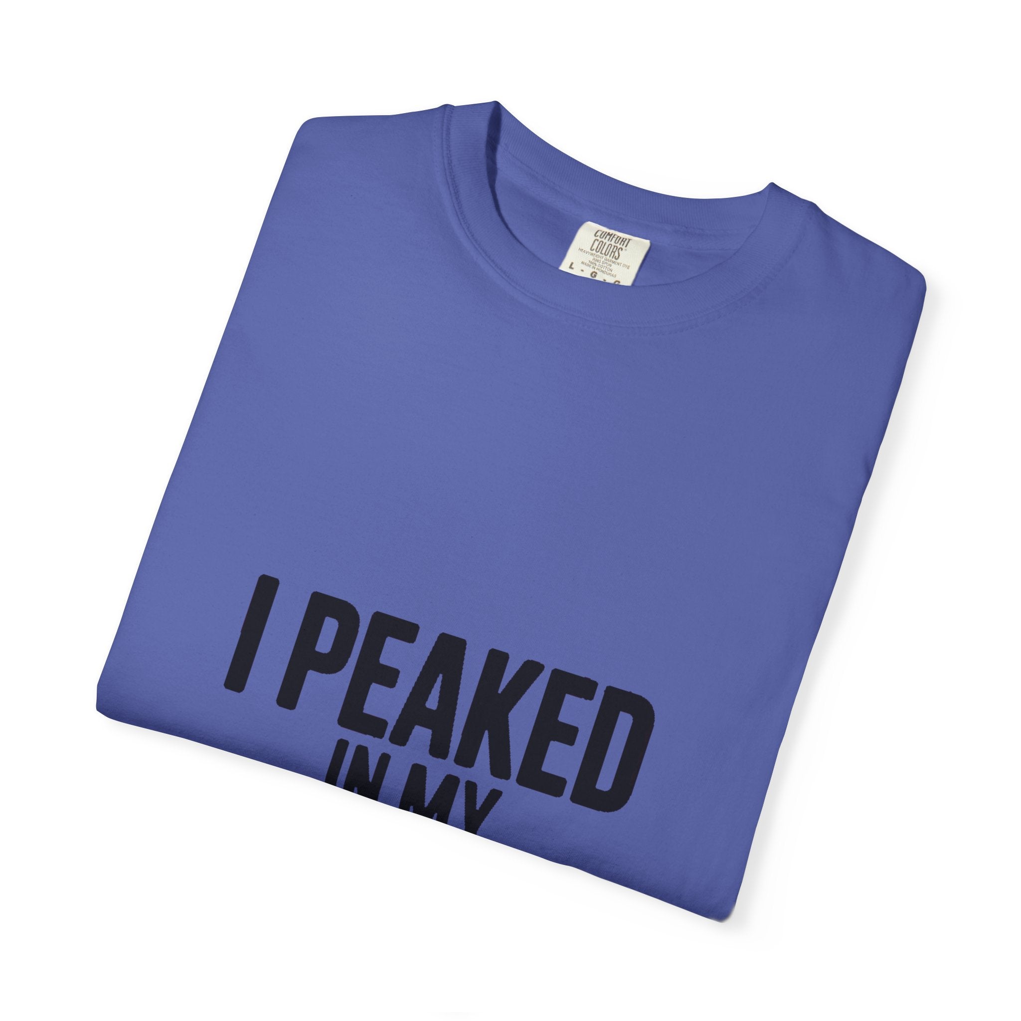 I Peaked In My Imagination Shirt, Funny Sarcastic T-Shirt, Bold Typography Tee, Daydreamer Gift, Minimalist Statement Shirt
