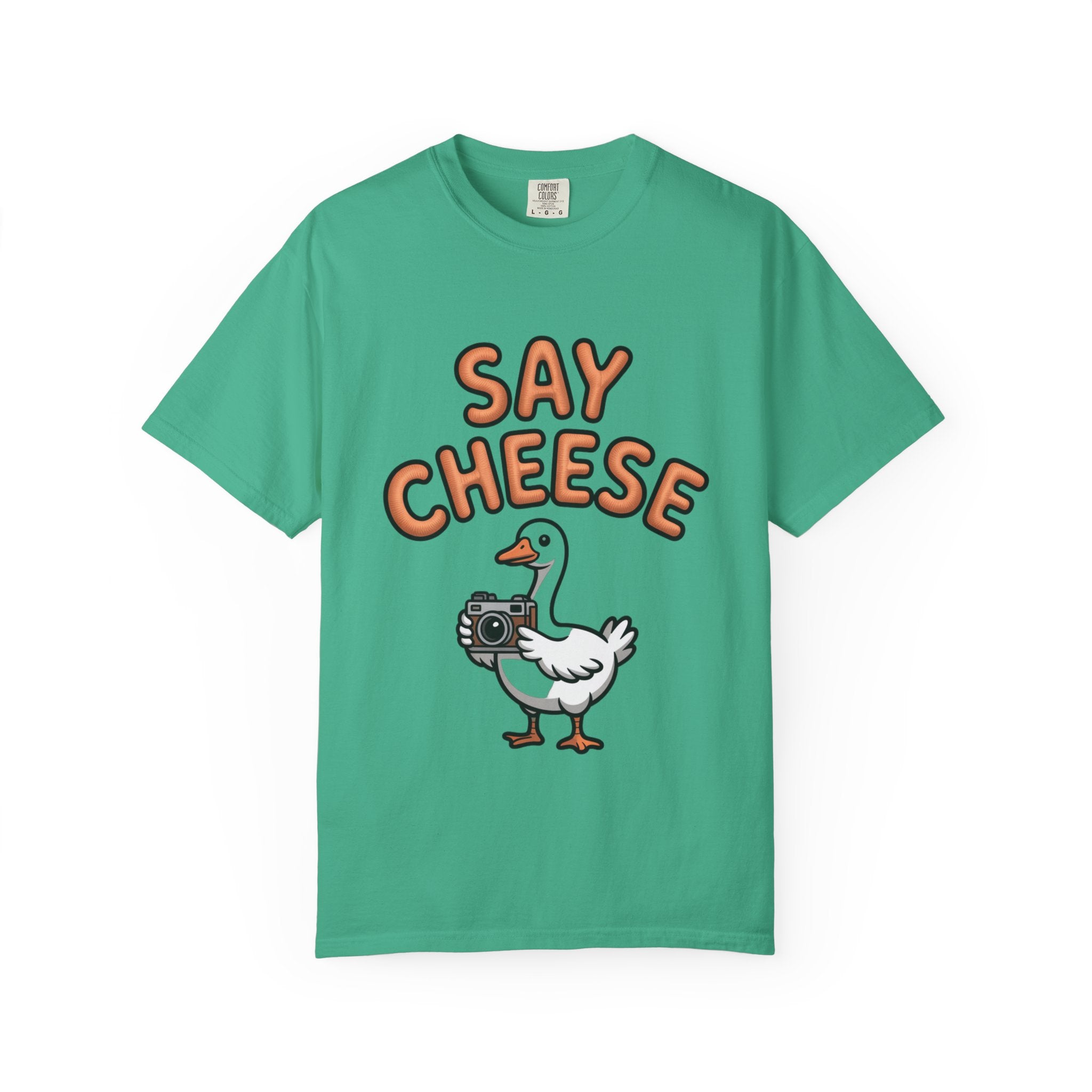 Say Cheese Goose Shirt, Funny Camera Goose T-Shirt, Cute Cartoon Goose Lover Gift, Photography Shirt for Photographer