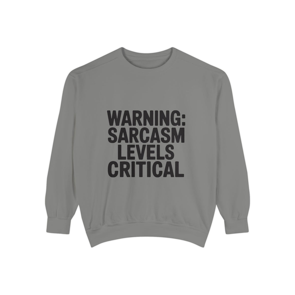 Warning Sarcasm Levels Critical Sweatshirt, Funny Embroidered Crewneck, Sarcastic Quote Pullover, Gift for Sarcastic Friend