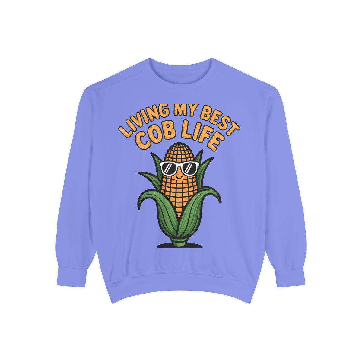Best Cob Life Corn Sweatshirt, Funny Corn Sunglasses Crewneck, Cute Vegetable Pun Shirt, Garden Lover Gift, Embroidered Patch Style