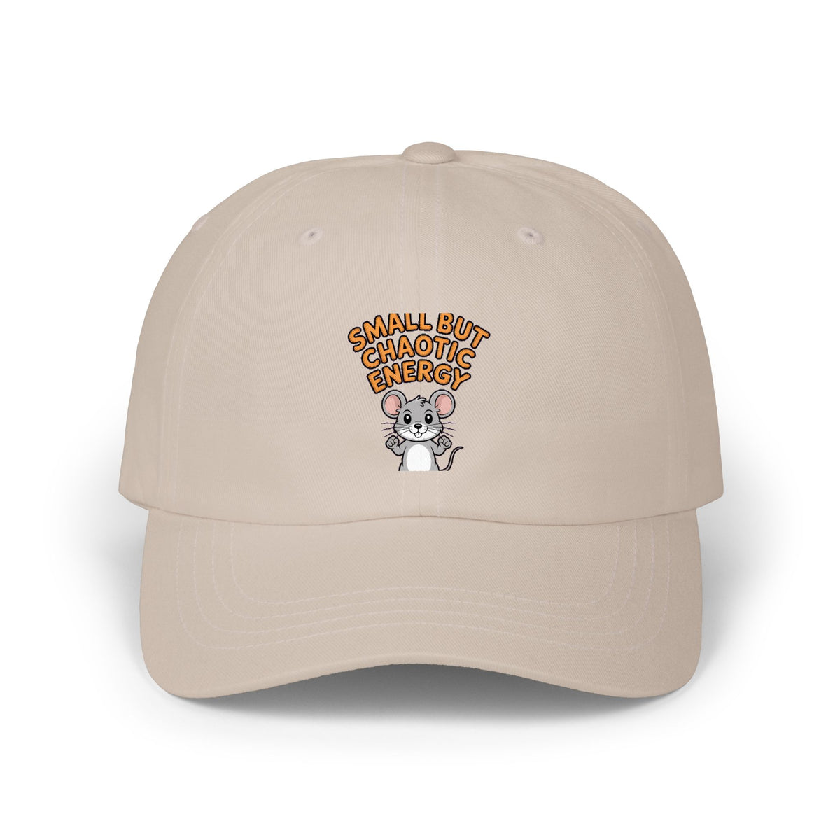 Small But Chaotic Energy Dad Hat, Funny Mouse Embroidered Cap, Cute Cartoon Mouse Baseball Cap, Sarcastic Gift for Him or Her