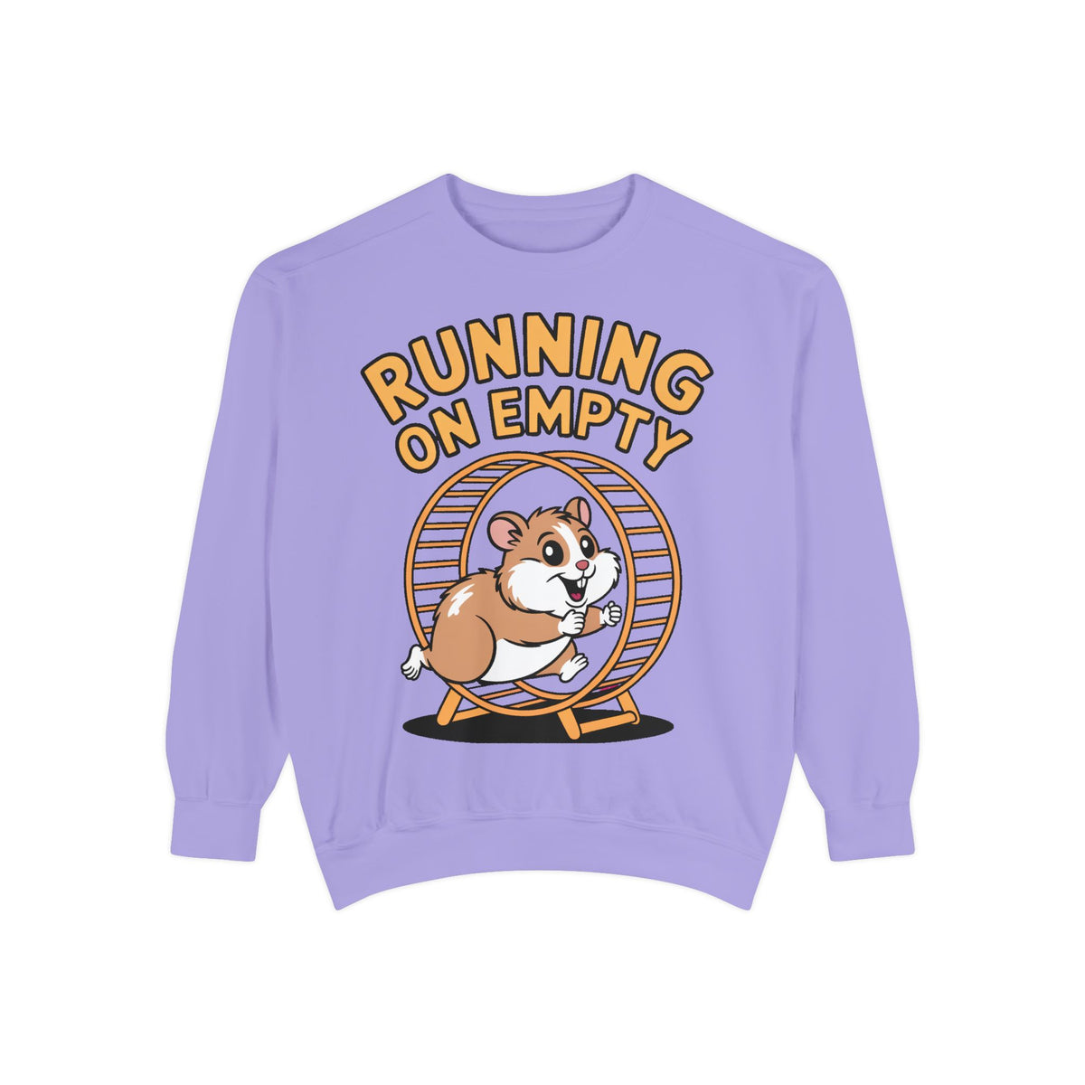 Running On Empty Hamster Sweatshirt, Funny Tired Hamster Crewneck, Cute Exhausted Wheel Shirt, Burnout Gift for Tired Mom Dad