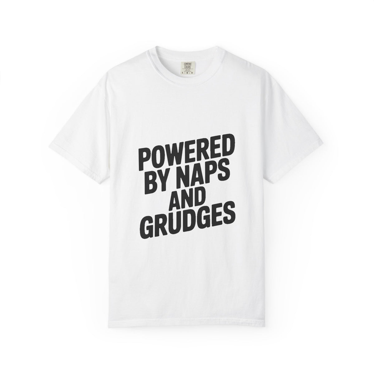 Powered By Naps And Grudges Shirt, Funny Sarcastic T-Shirt, Bold Typography Tee, Introvert Humor Gift