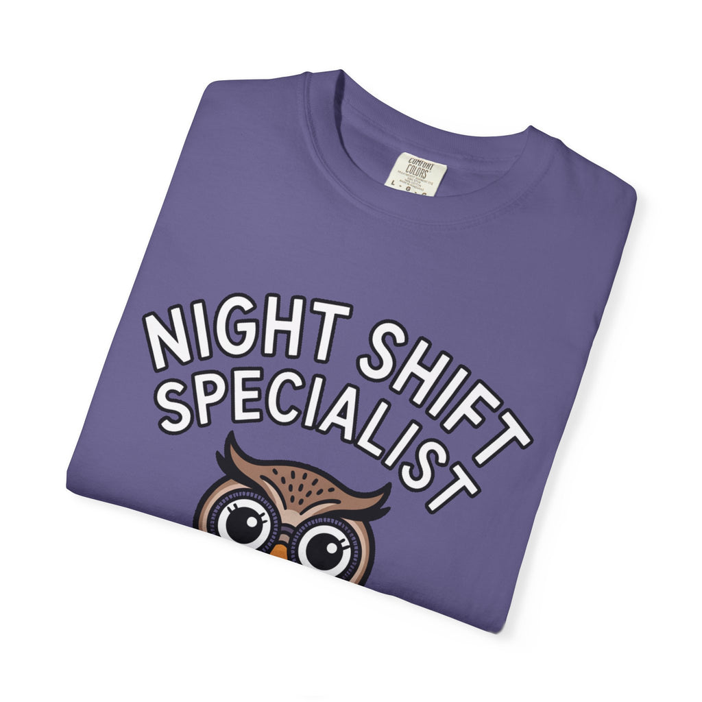 Night Shift Owl Shirt, Funny Night Shift Specialist T-Shirt, Cute Owl With Glasses Tee, Nurse Gift, Night Owl Lover Gift