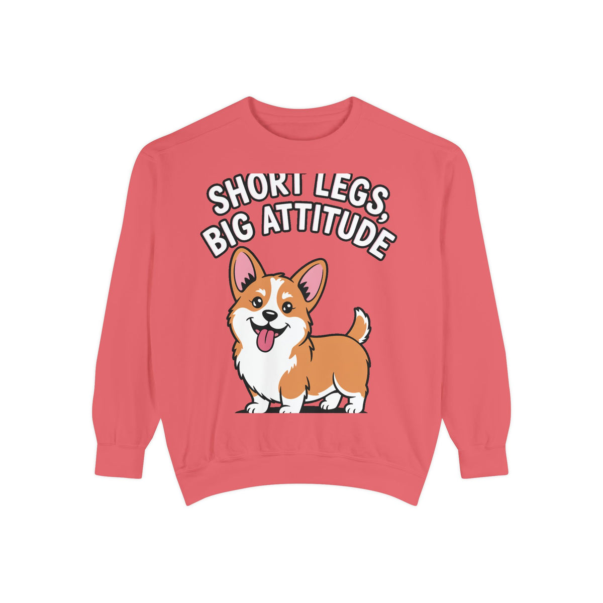 Short Legs Big Attitude Corgi Sweatshirt, Funny Corgi Crewneck, Cute Dog Lover Gift, Embroidered Patch Style Corgi Sweater
