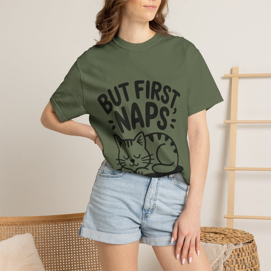 But First Naps Cat Shirt, Funny Sleepy Cat T-Shirt, Cute Napping Kitten Tee, Cat Lover Gift, Nap Lover Shirt