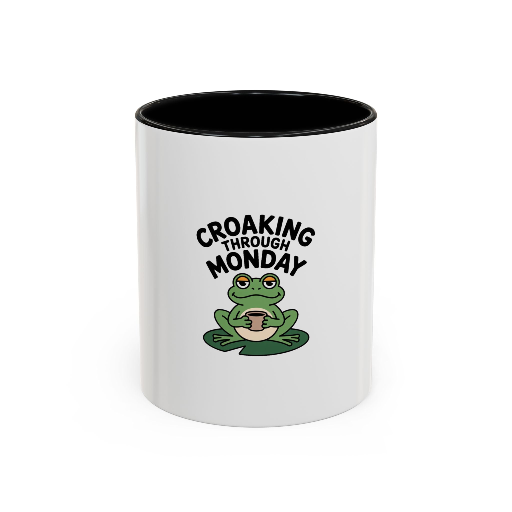 Croaking Through Monday Mug, Funny Frog Coffee Mug, Cute Tired Frog Cup, Monday Mood Mug, Frog Lover Gift, Coworker Gift Mug