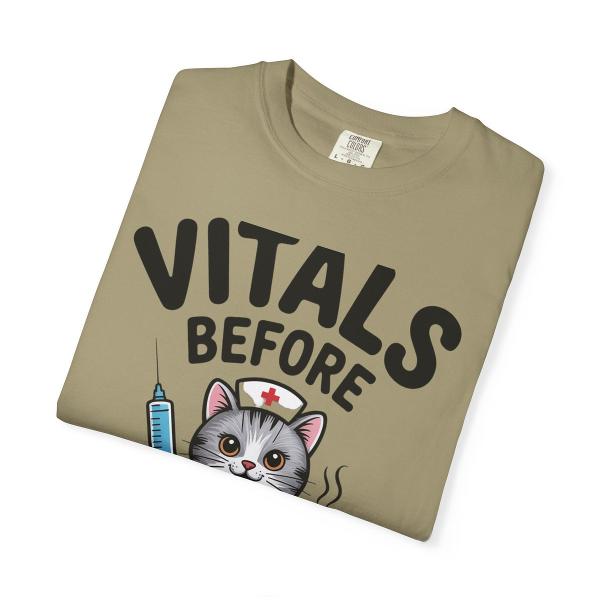 Vitals Before Coffee Nurse Shirt, Funny Nurse Cat T-Shirt, Cute Nurse Gift, Nursing Student Shirt, RN Coffee Lover Tee