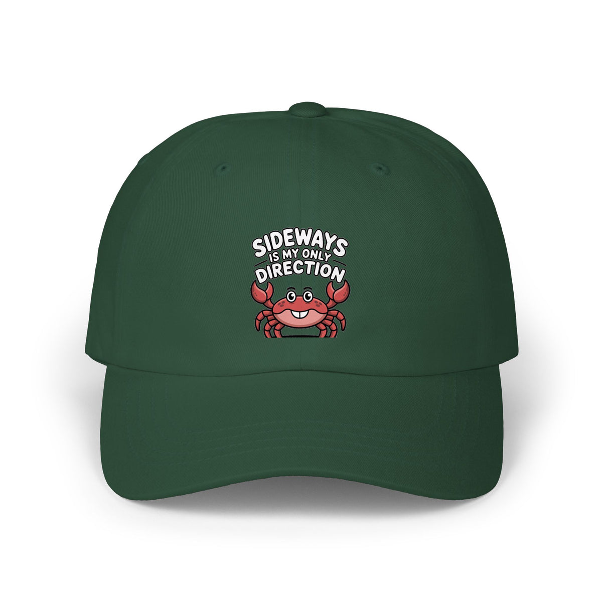 Funny Crab Dad Hat, Sideways Is My Only Direction Cap, Cute Crab Embroidered Hat, Beach Lover Gift, Funny Ocean Animal Cap