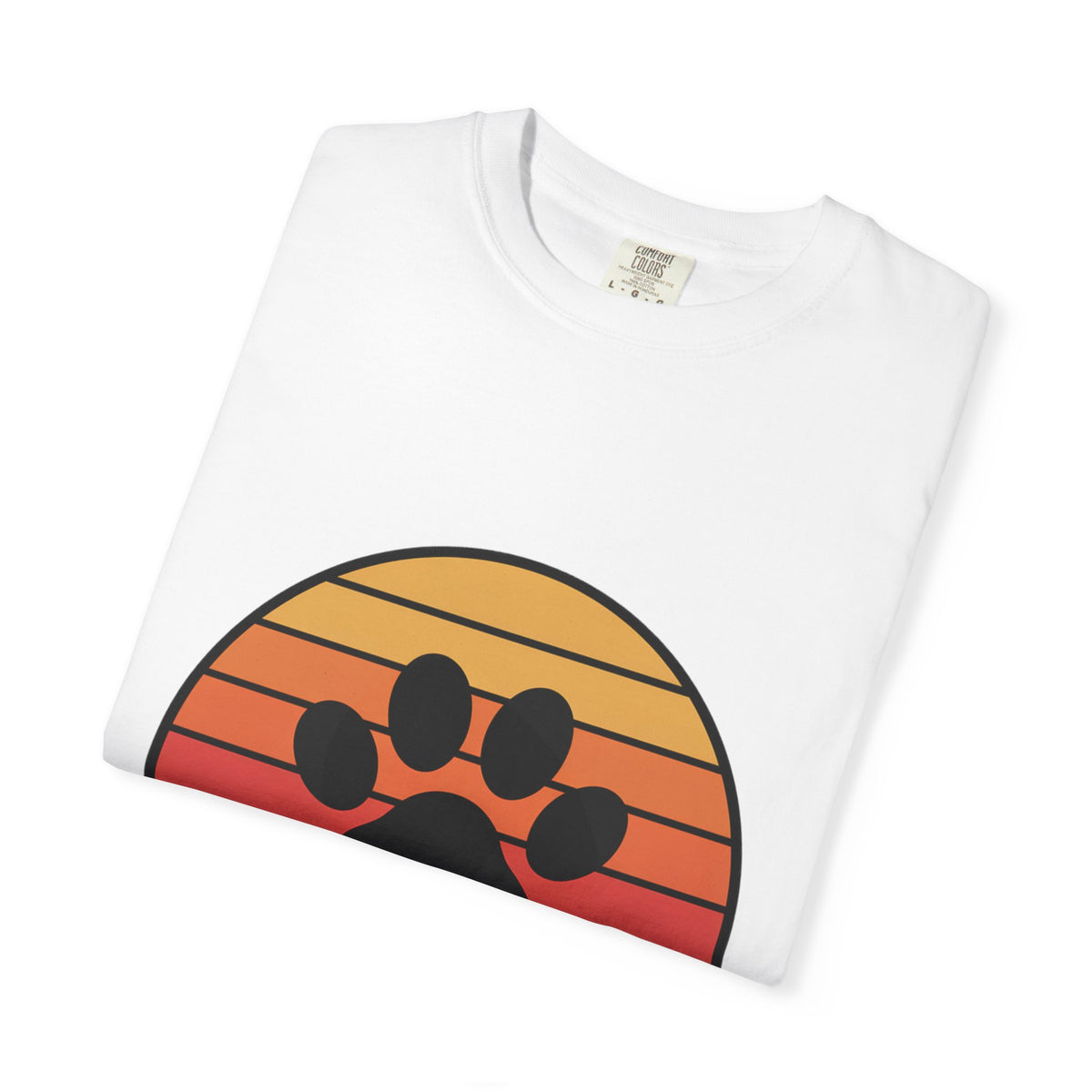 Dog Mom Retro Badge Shirt, Vintage Sunset Dog Lover T-Shirt, Retro Circle Badge Dog Mama Tee, Cute Paw Print Bone Graphic Shirt