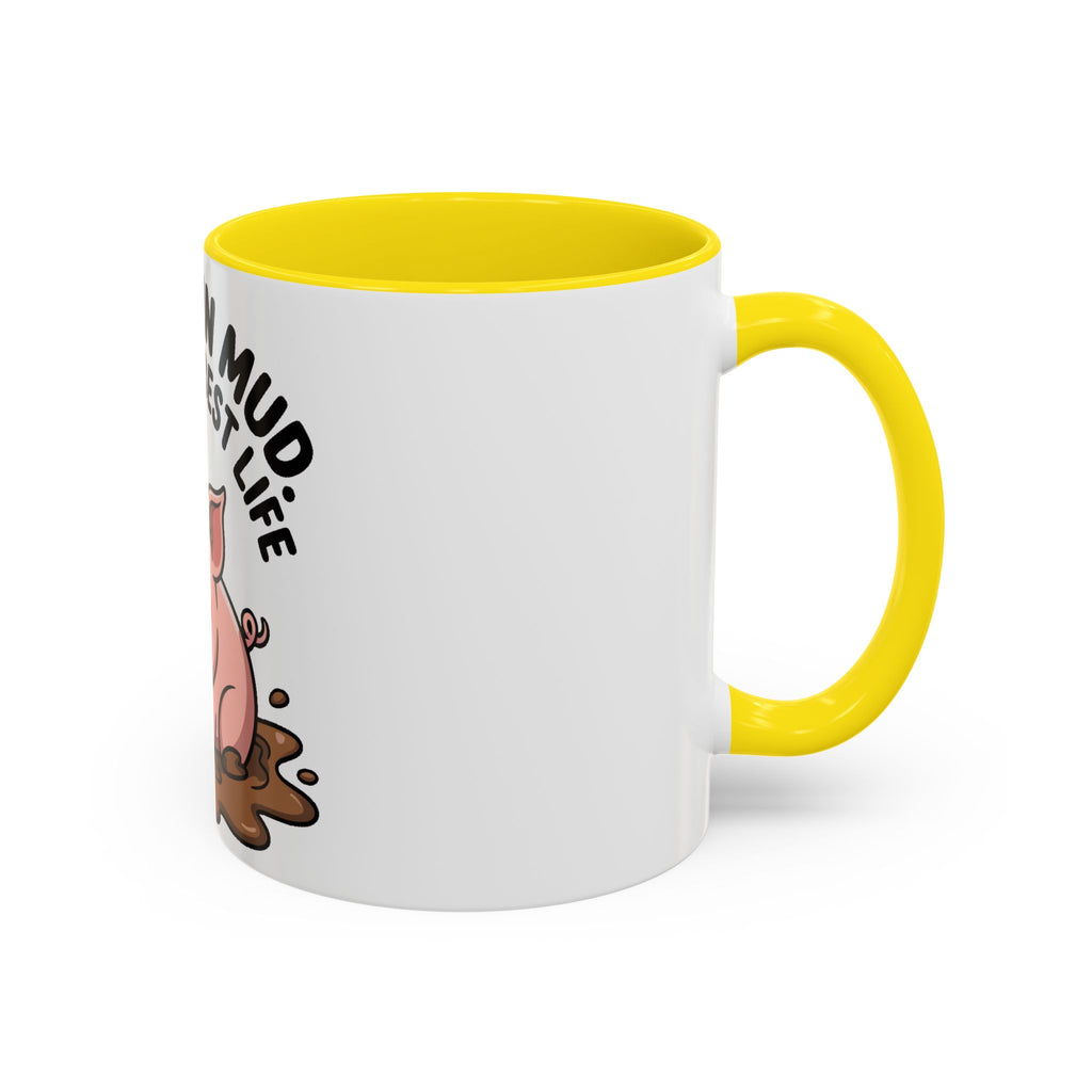 Living My Best Life Pig Mug, Funny Pig Coffee Mug, Rolling In Mud Cute Pig Gift, Farm Animal Lover Mug, Cute Pig Lover Present