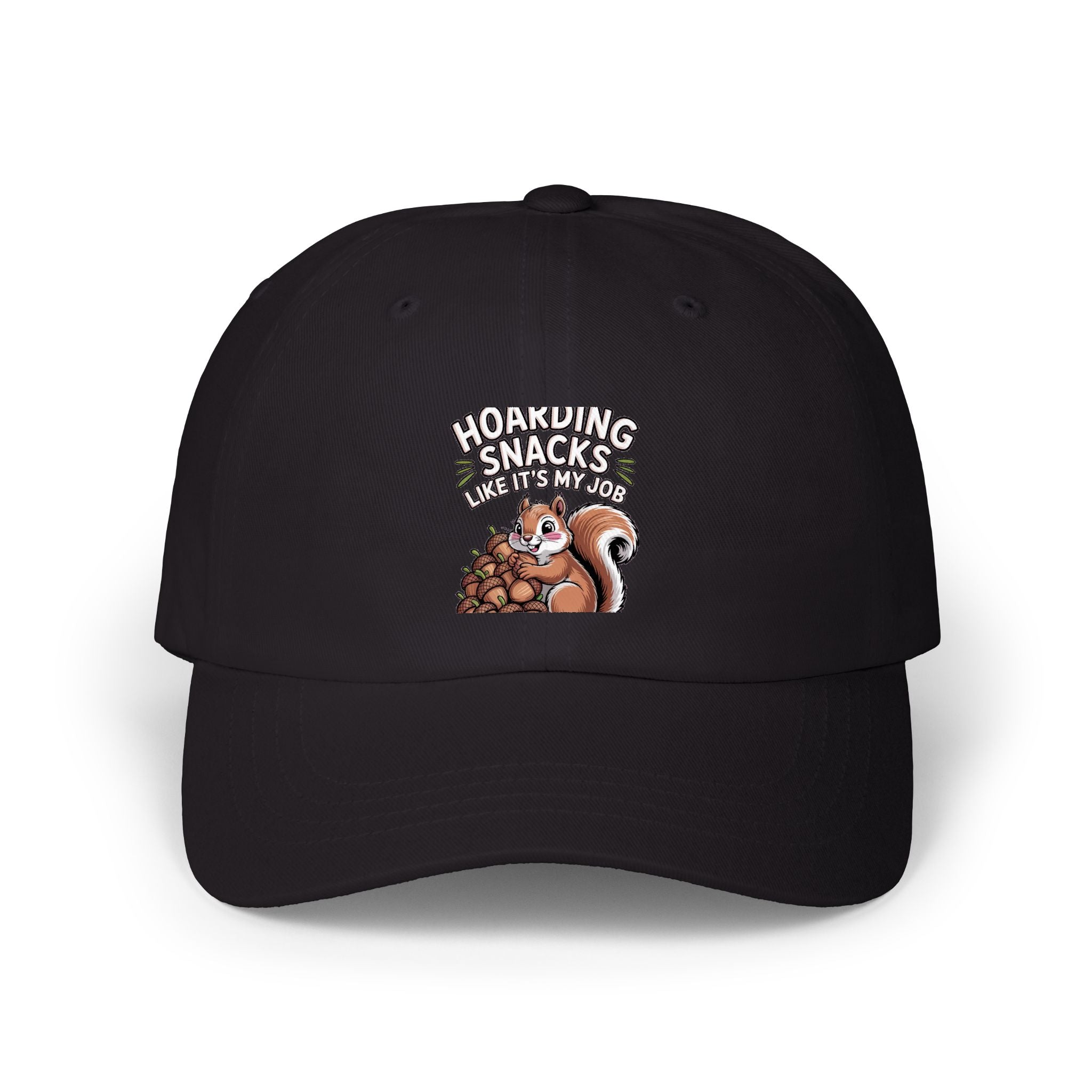 Funny Squirrel Dad Hat, Hoarding Snacks Embroidered Cap, Cute Acorn Squirrel Baseball Cap, Snack Lover Gift