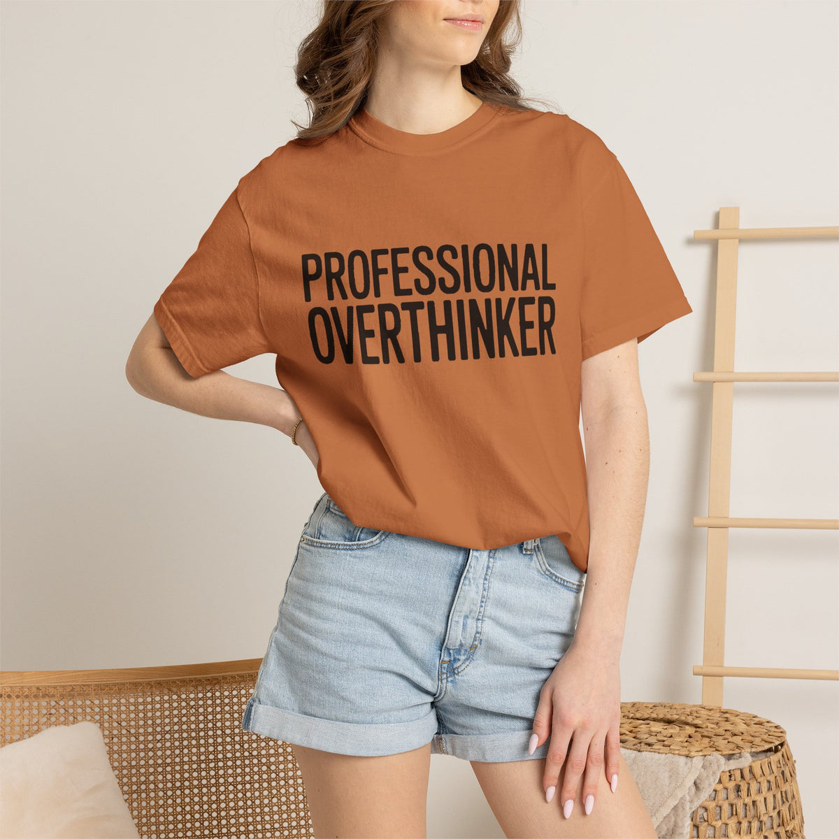 Professional Overthinker Shirt, Funny Sarcastic T-Shirt, Bold Typography Tee, Anxiety Humor Shirt, Gift for Overthinkers