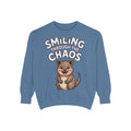 Smiling Through The Chaos Quokka Sweatshirt, Cute Embroidered-Look Crewneck, Funny Quokka Lover Gift, Positive Vibes Pullover