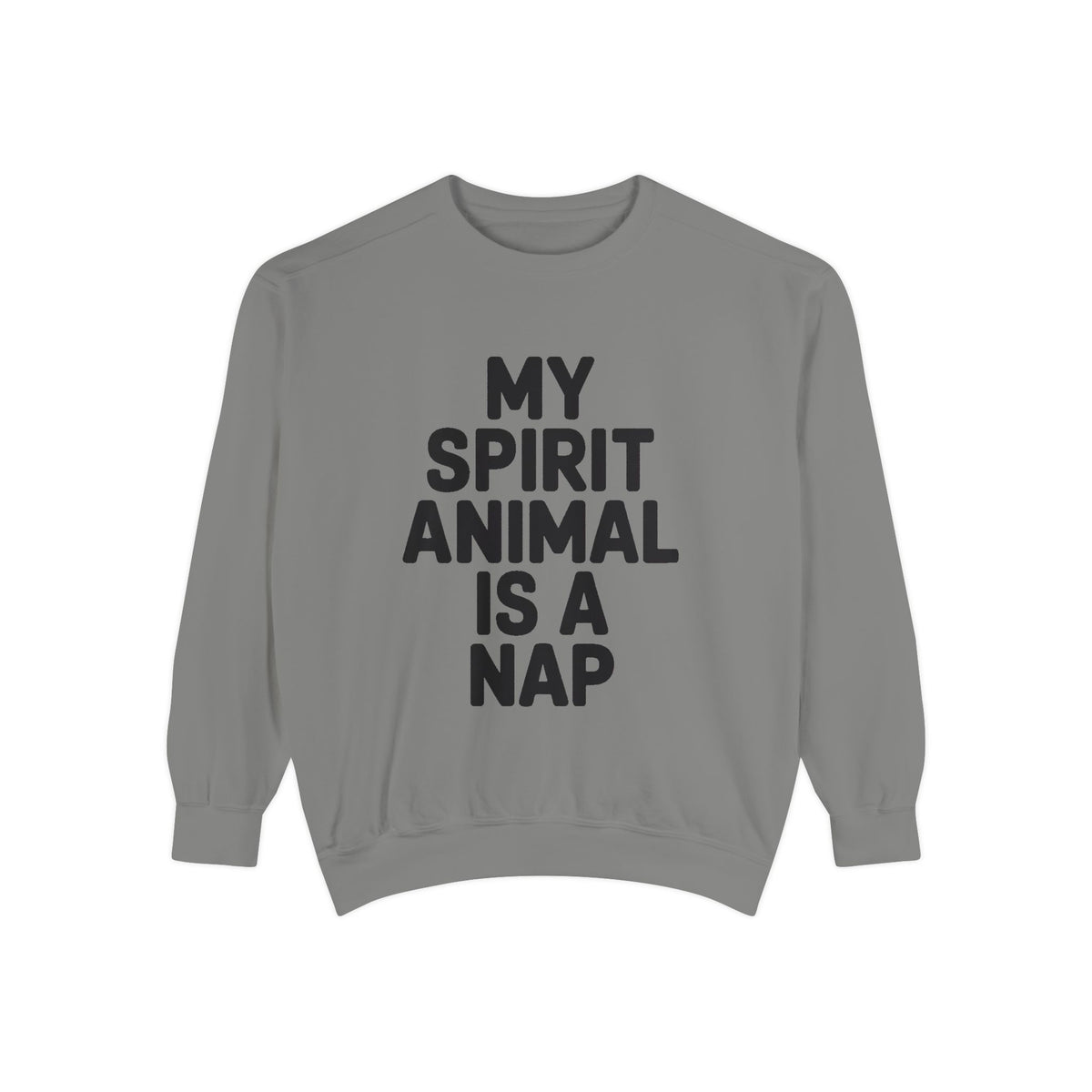 My Spirit Animal Is A Nap Sweatshirt, Funny Nap Lover Crewneck, Lazy Day Embroidered Sweatshirt Gift