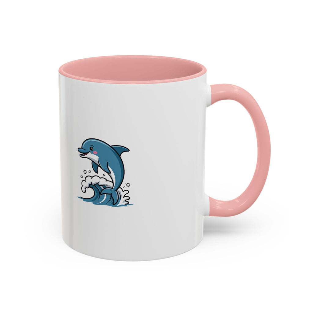 Cute Dolphin Mug, Jumping Dolphin Wave Coffee Mug, Ocean Lover Gift, Cartoon Dolphin Ceramic Cup, Beach Animal Lover Present