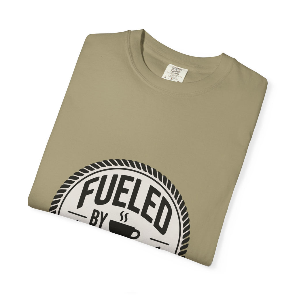 Fueled By Coffee Badge Shirt, Vintage Coffee Lover T-Shirt, Retro Coffee Stamp Logo Tee, Funny Coffee Addict Gift