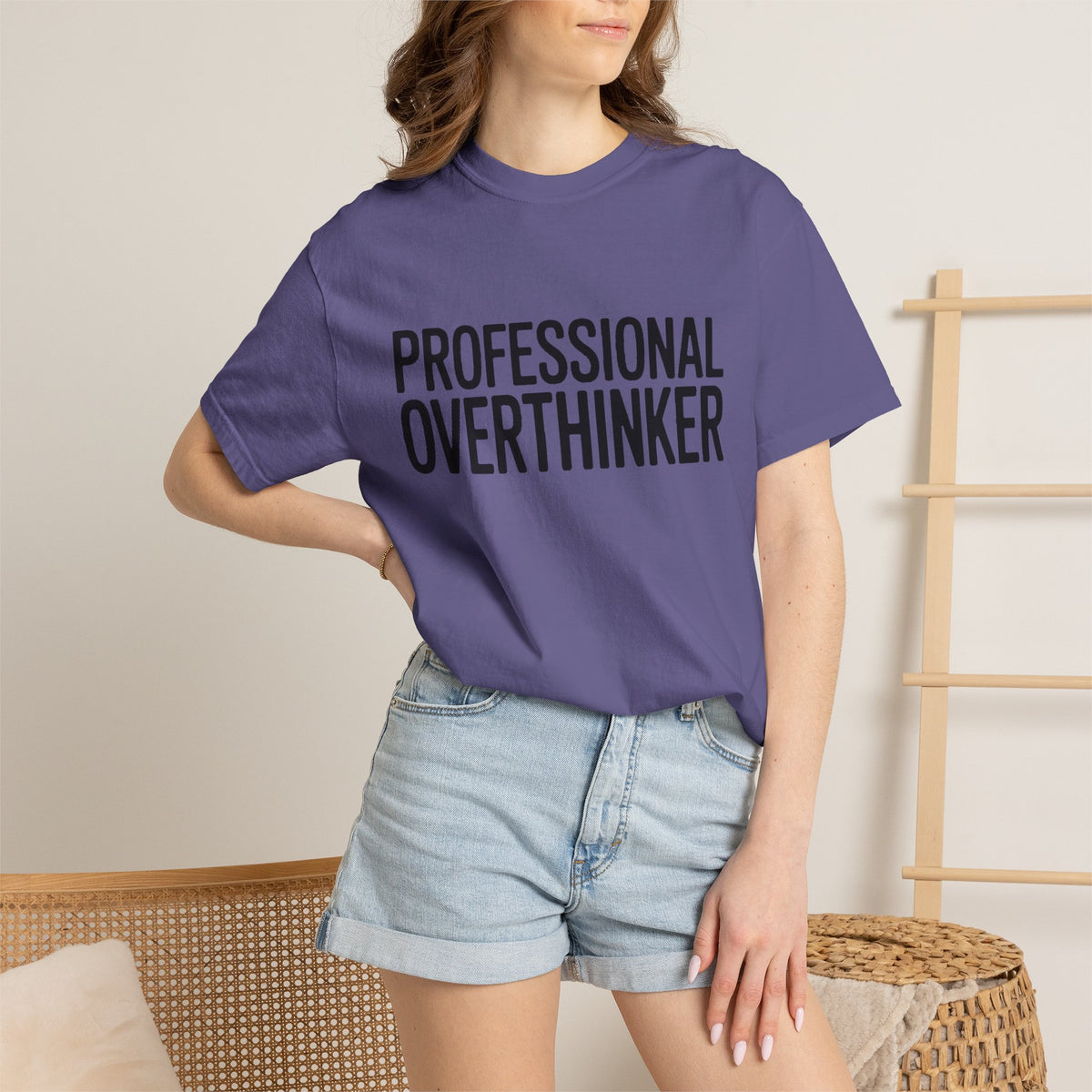 Professional Overthinker Shirt, Funny Sarcastic T-Shirt, Bold Typography Tee, Anxiety Humor Shirt, Gift for Overthinkers
