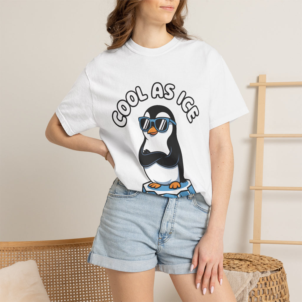 Cool As Ice Penguin Shirt, Funny Sunglasses Penguin T-Shirt, Cute Winter Animal Tee, Ice Block Bird Lover Gift
