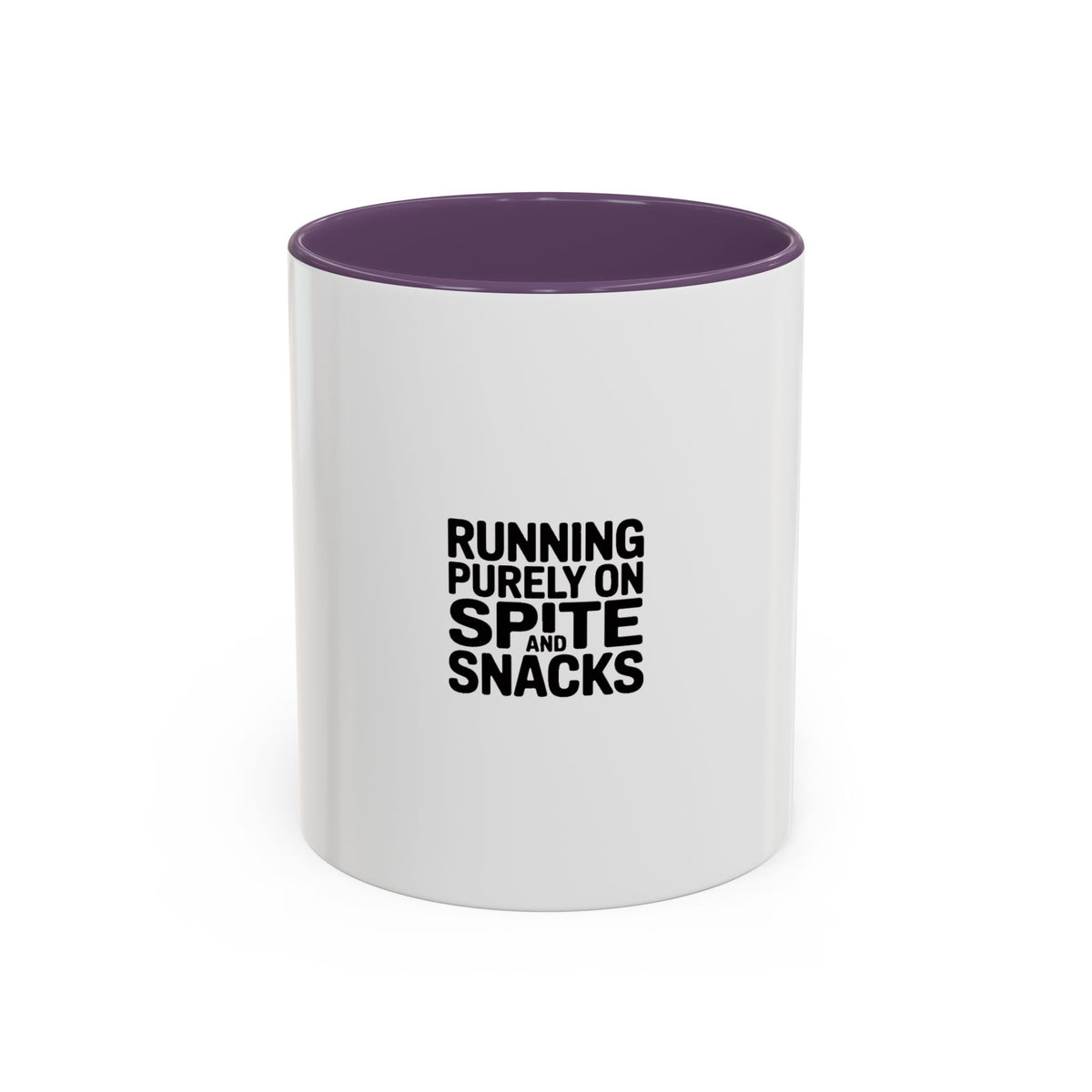 Running On Spite And Snacks Mug, Funny Sarcastic Coffee Mug, Bold Typography Mug, Snarky Gift for Coworker or Friend