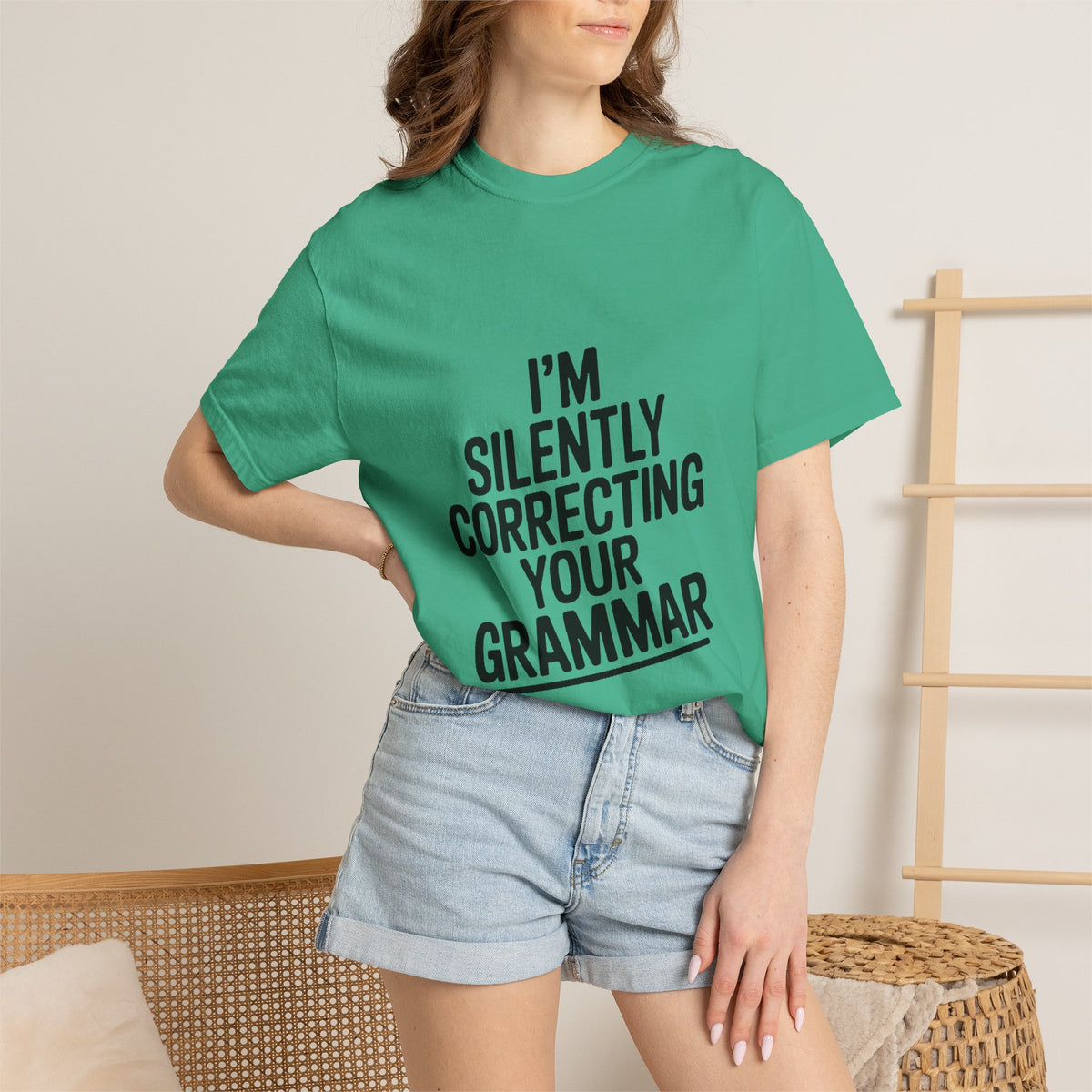 Silently Correcting Your Grammar Shirt, Funny Grammar Nerd T-Shirt, Sarcastic Teacher Gift, Bold Typography Tee for Editors