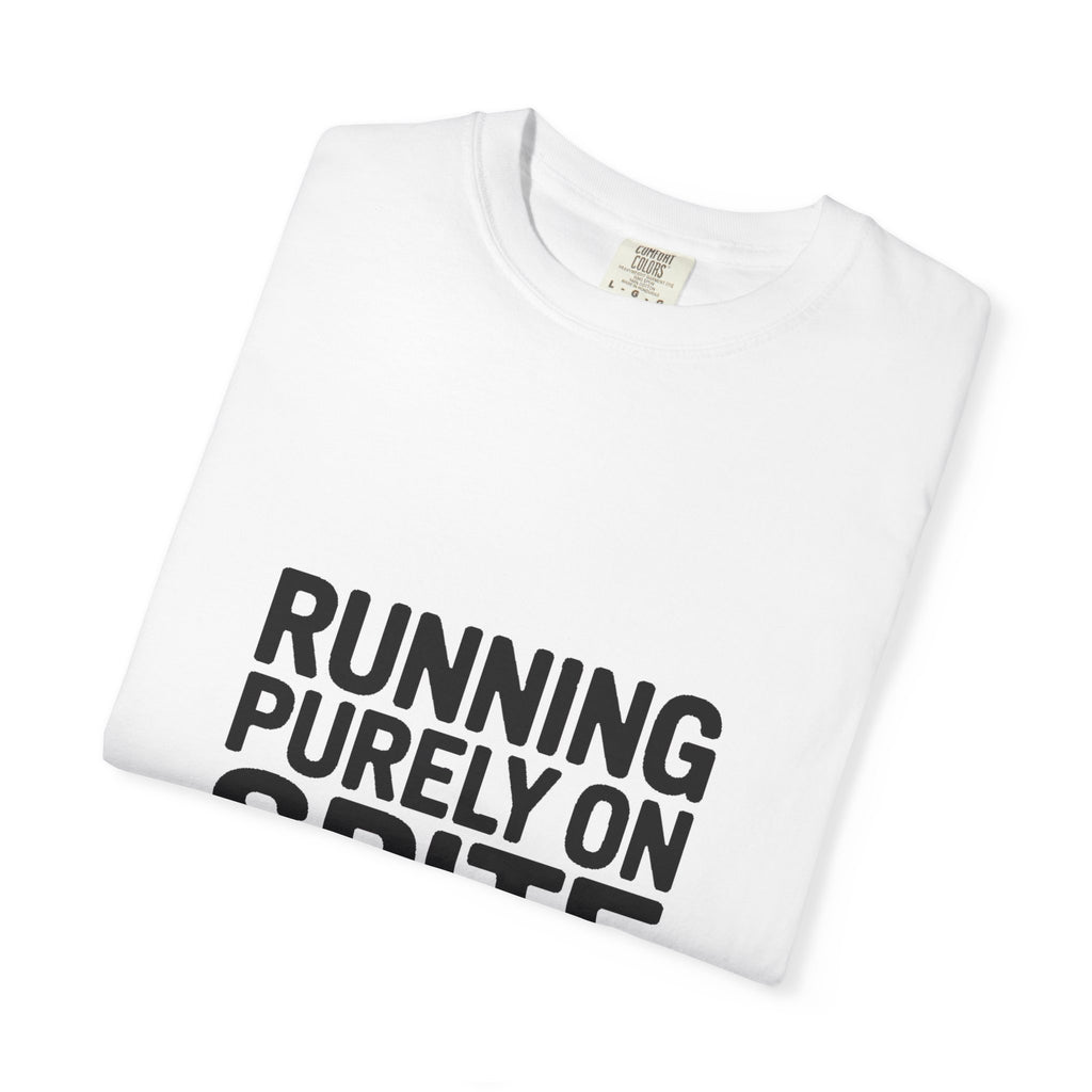Running On Spite And Snacks Shirt, Funny Sarcastic T-Shirt, Bold Typography Tee, Snarky Gift for Coworker or Friend