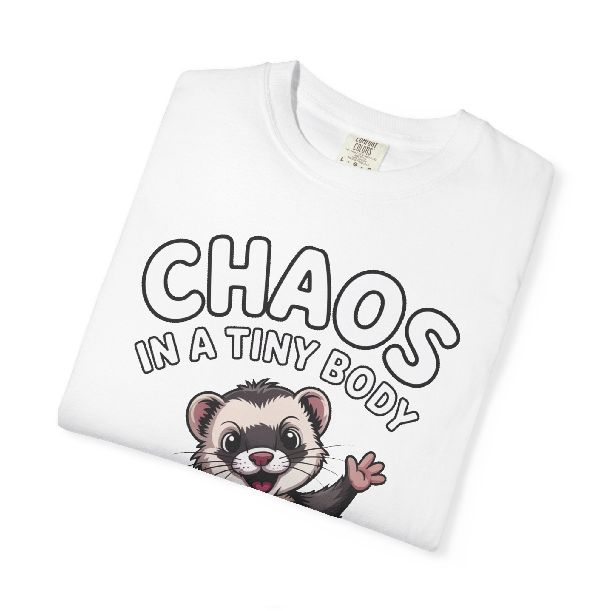 Funny Ferret Shirt, Chaos In A Tiny Body T-Shirt, Cute Ferret Lover Gift, Funny Pet Owner Tee, Ferret Mom Dad Shirt