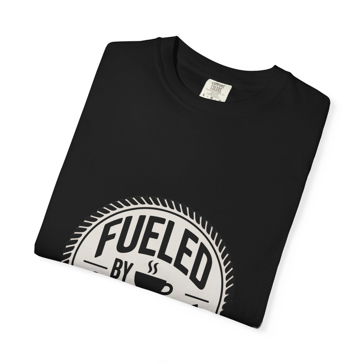 Fueled By Coffee Badge Shirt, Vintage Coffee Lover T-Shirt, Retro Coffee Stamp Logo Tee, Funny Coffee Addict Gift