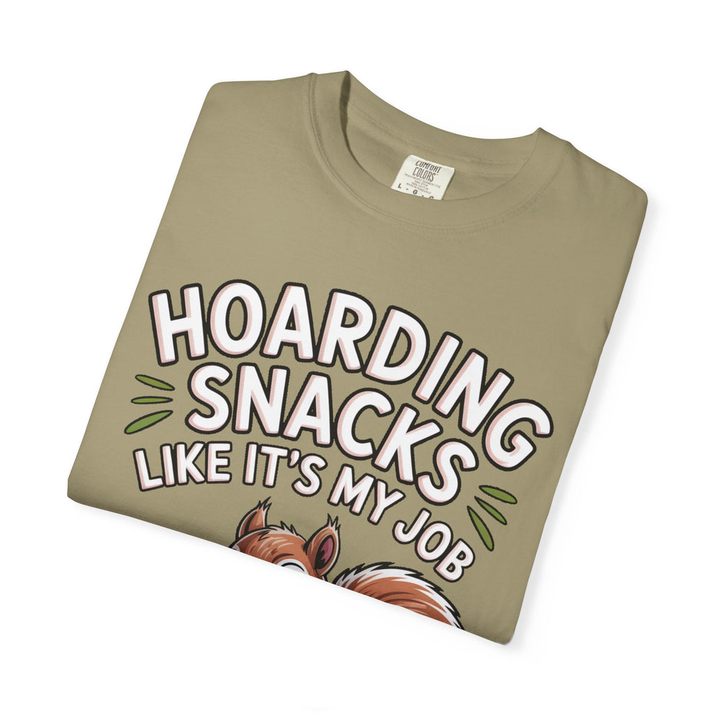 Funny Squirrel Shirt, Hoarding Snacks Like It's My Job T-Shirt, Cute Acorn Squirrel Gift, Snack Lover Tee