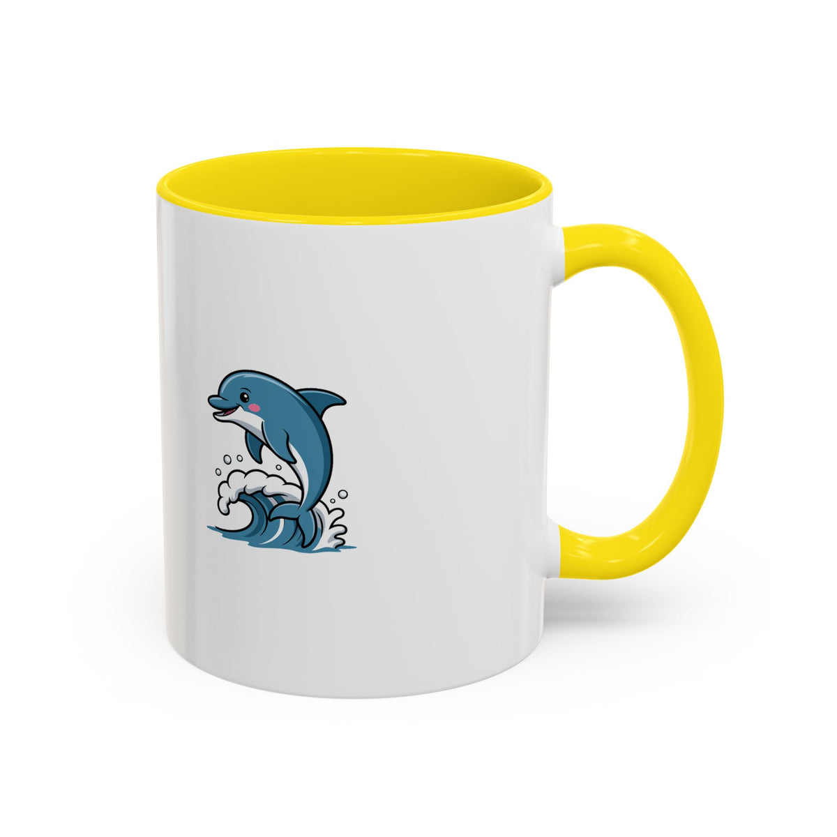 Cute Dolphin Mug, Jumping Dolphin Wave Coffee Mug, Ocean Lover Gift, Cartoon Dolphin Ceramic Cup, Beach Animal Lover Present