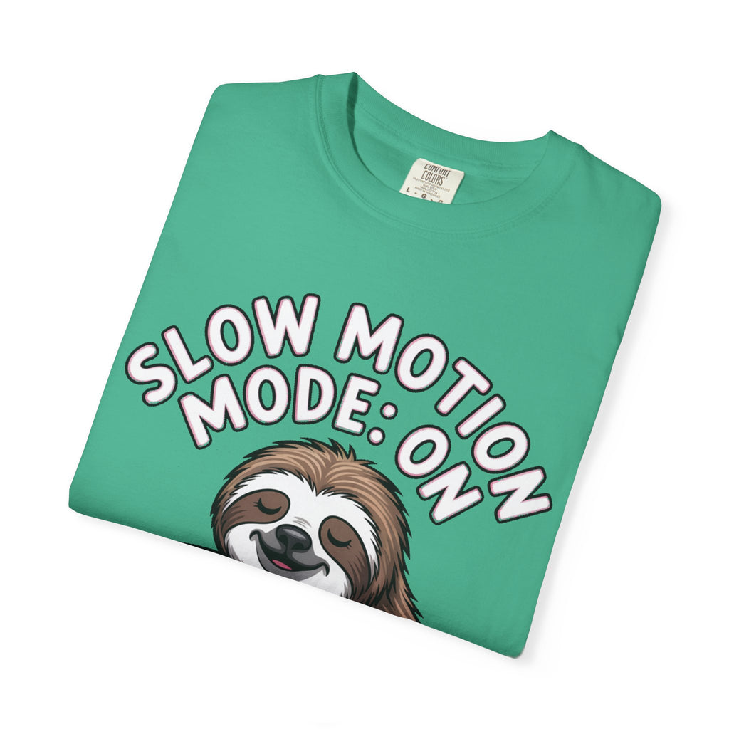 Slow Motion Sloth Shirt, Funny Coffee Lover T-Shirt, Cute Sloth Hugging Coffee Cup Tee, Sleepy Sloth Gift for Coffee Addict