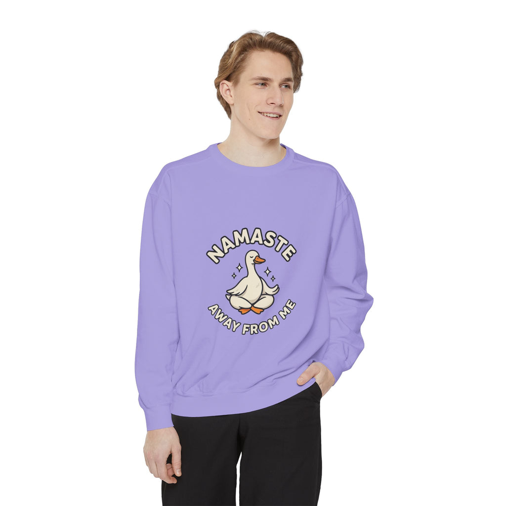 Sweatshirt - "Namaste Away From Me" Funny Goose Graphic Crewneck
