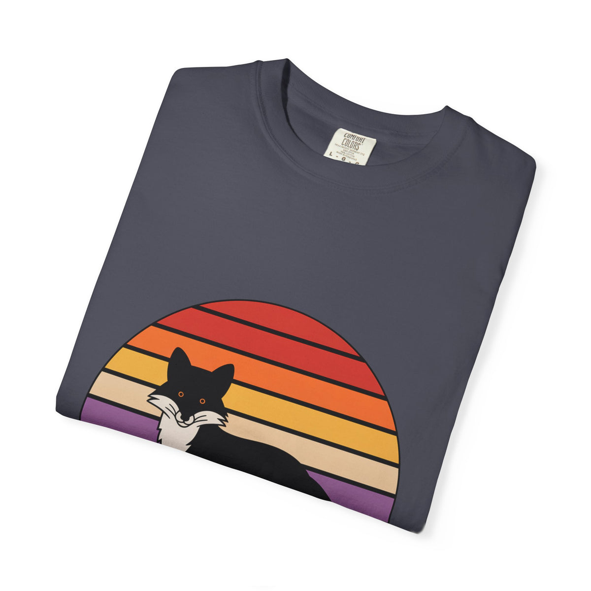 Retro Sunset Fox Badge T-Shirt