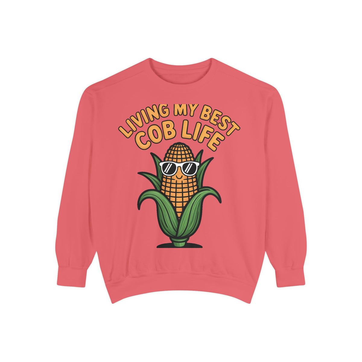Best Cob Life Corn Sweatshirt, Funny Corn Sunglasses Crewneck, Cute Vegetable Pun Shirt, Garden Lover Gift, Embroidered Patch Style