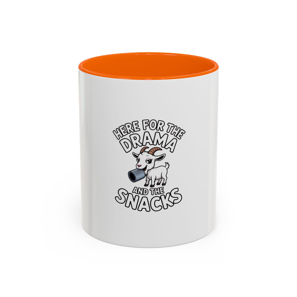 Funny Goat Mug, Here For The Drama And The Snacks Coffee Mug, Cute Goat Lover Gift, Sarcastic Farm Animal Mug, Funny Coffee Cup