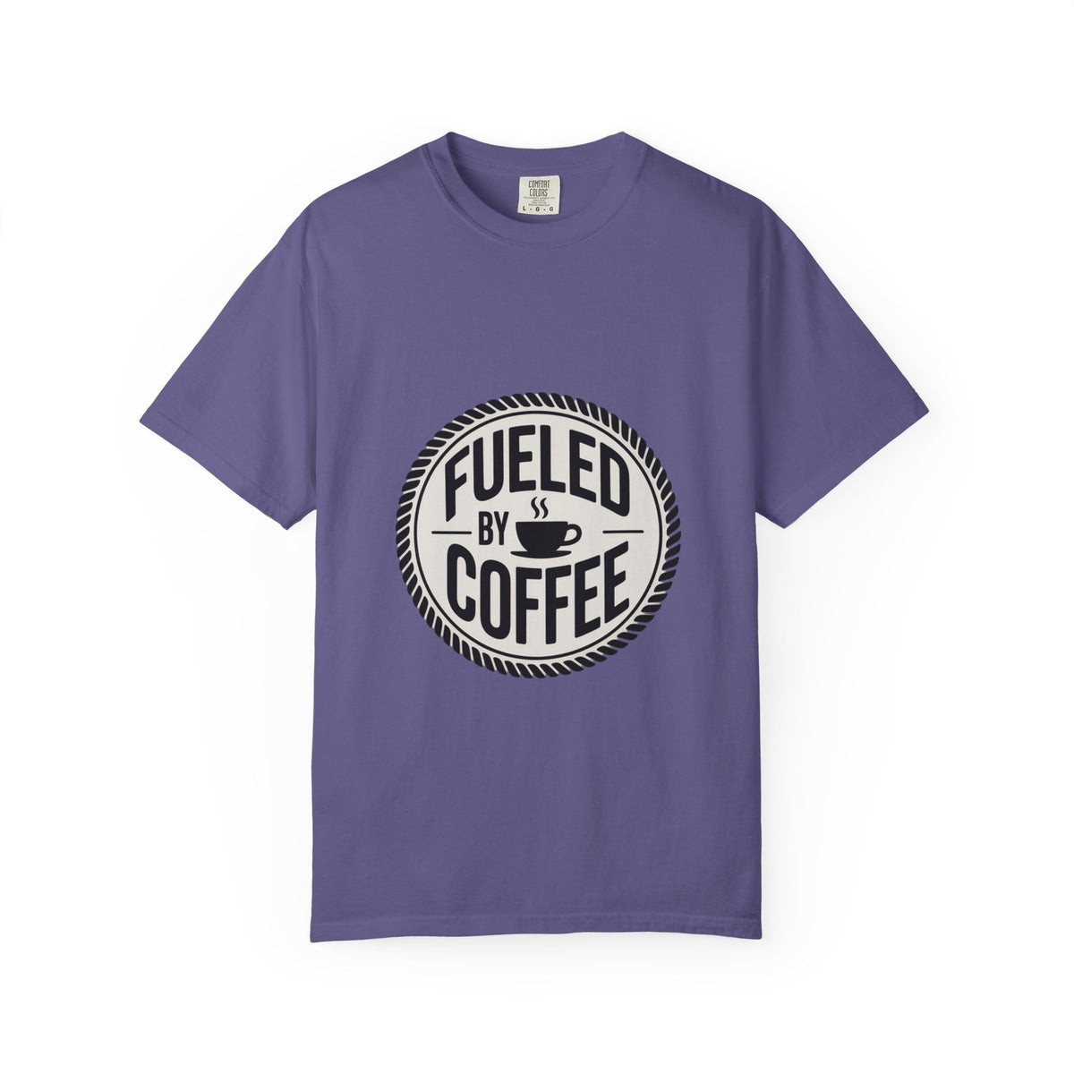 Fueled By Coffee Badge Shirt, Vintage Coffee Lover T-Shirt, Retro Coffee Stamp Logo Tee, Funny Coffee Addict Gift