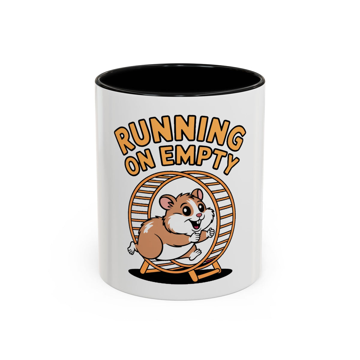 Running On Empty Hamster Mug, Funny Tired Hamster Coffee Cup, Cute Exhausted Wheel Runner Gift, Sarcastic Coffee Mug for Coworker