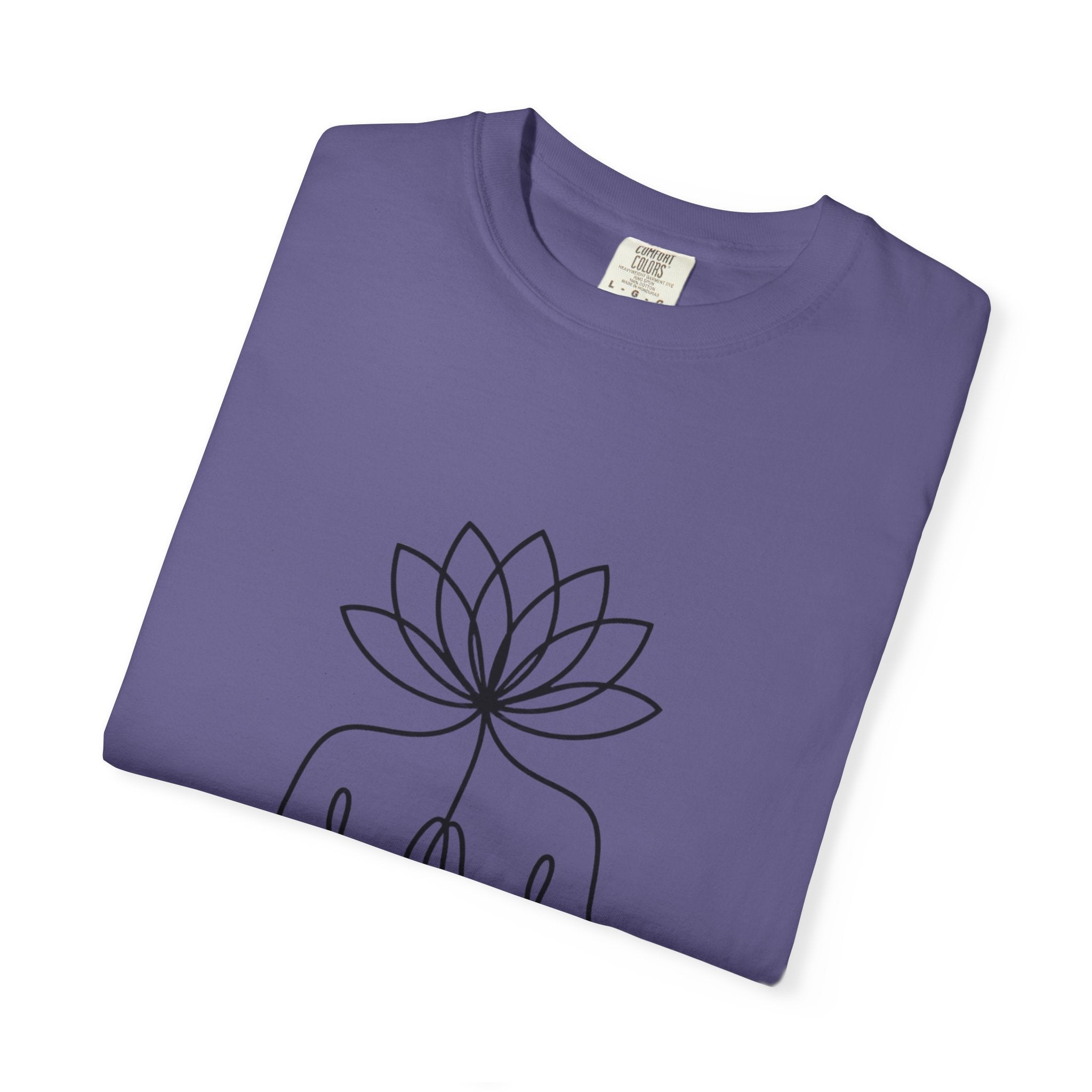 Lotus Flower Line Art Shirt, Minimalist Yoga T-Shirt, Breathe Meditation Tee, Continuous Line Lotus Tattoo Style Gift
