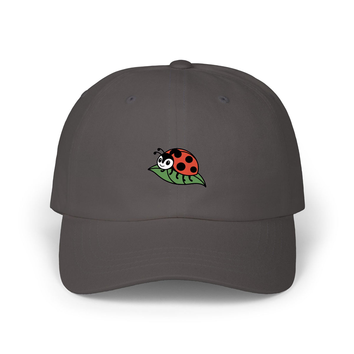 Ladybug Dad Hat, Cute Embroidered Ladybug On Leaf Cap, Nature Lover Gift, Garden Insect Hat, Unstructured Baseball Cap For Women