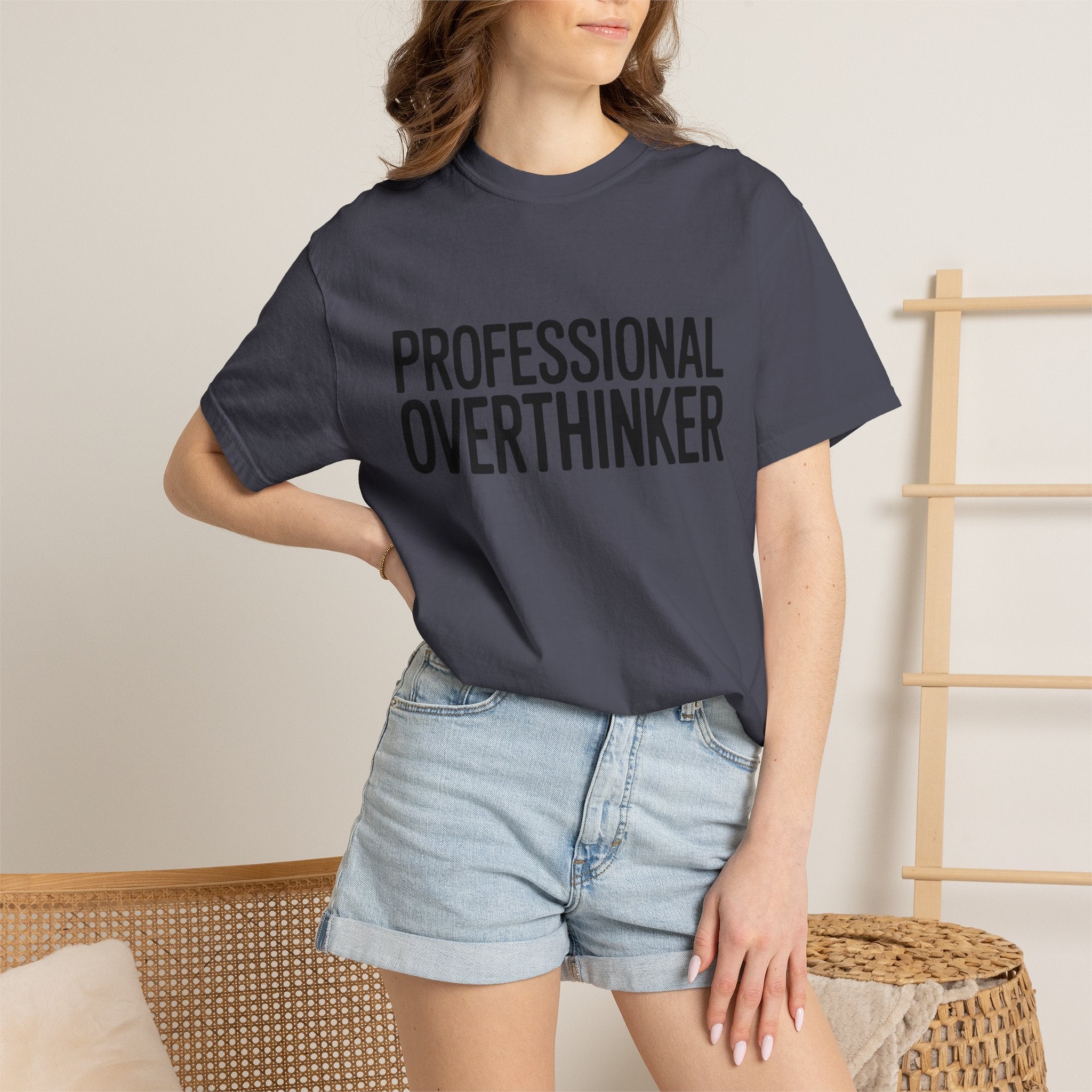 Professional Overthinker Shirt, Funny Sarcastic T-Shirt, Bold Typography Tee, Anxiety Humor Shirt, Gift for Overthinkers