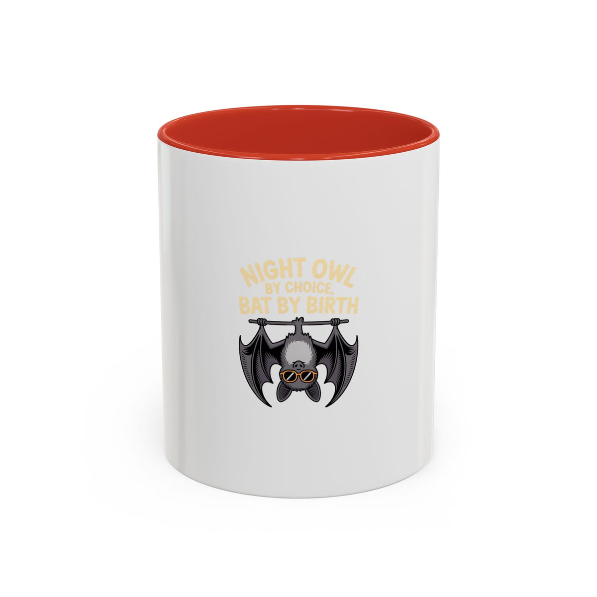Night Owl By Choice Bat Mug, Funny Bat Coffee Mug, Cute Cartoon Bat Lover Gift, Halloween Coffee Cup, Insomniac Night Owl Gift Mug